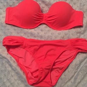 Neon orange bikini set. Removable straps included.